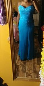 Winter blue prom dress